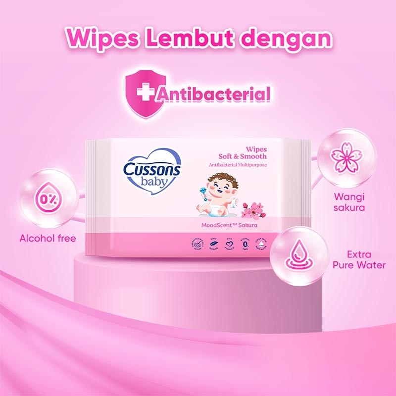 [Twinpack] Cussons Baby Wipes - Soft & Smooth 10'S X 2