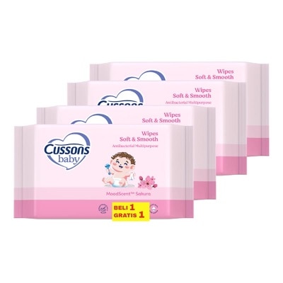 CUSSONS [Twinpack] Cussons Baby Wipes - Soft & Smooth 10'S X 2