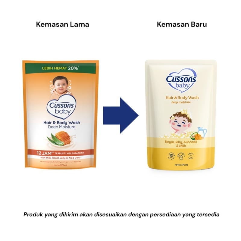 [Twinpack] Cussons Baby Hair & Body Wash - Deep Moisture Refill 375ml