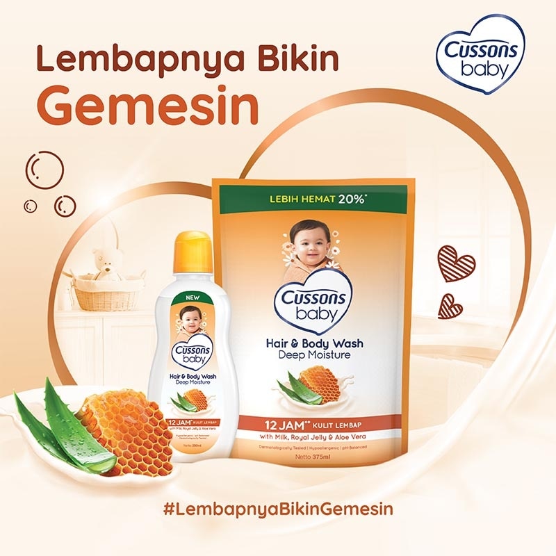 [Twinpack] Cussons Baby Hair & Body Wash - Deep Moisture Refill 375ml