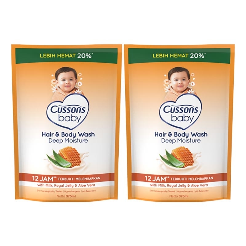 [Twinpack] Cussons Baby Hair & Body Wash - Deep Moisture Refill 375ml