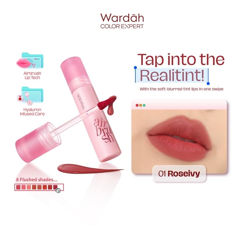 Wardah Airbrush Lip Tint 01 Roseivy 3g
