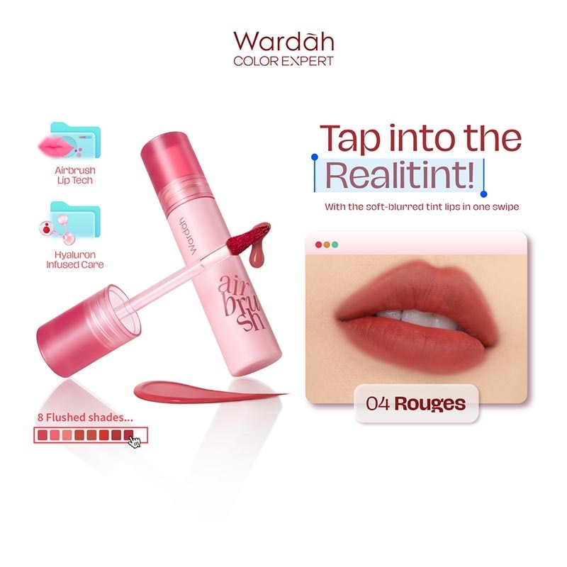 Wardah Airbrush Lip Tint 04 Rouges 3g