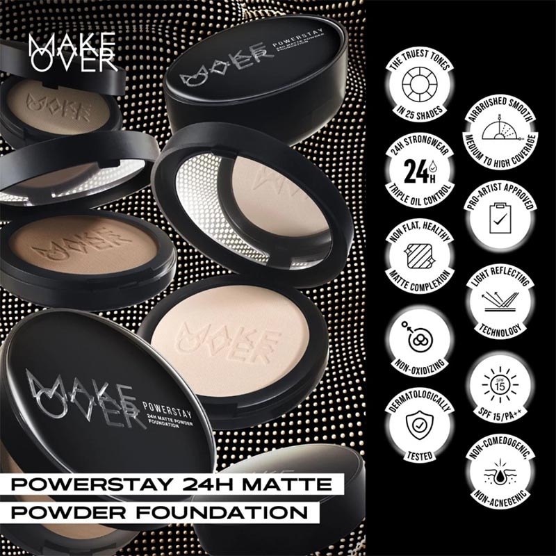 [BUY 1 GET 1] Make Over Powerstay Matte Powder Foundation FREE Setting Spray - N30 Natural Beige