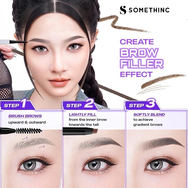 Brow Filler Slim Retractable Eyebrow Grey Brown