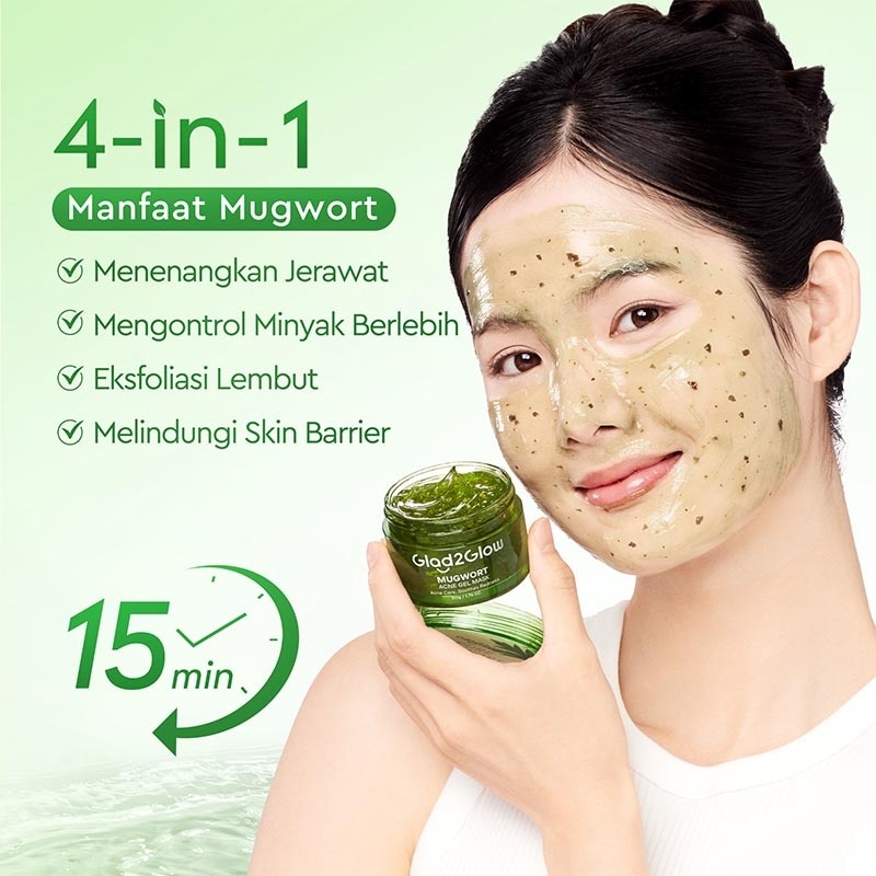 Glad2Glow Mugwort Acne Gel Mask 50g