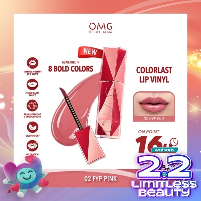 OMG OMG Oh My Glam Colorlast Lip Vinyl 02 FYP Pink