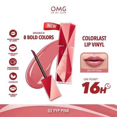 OMG OMG Oh My Glam Colorlast Lip Vinyl 02 FYP Pink