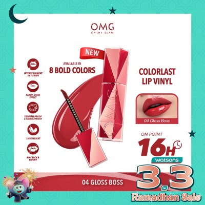 OMG OMG Oh My Glam Colorlast Lip Vinyl 04 Gloss Boss