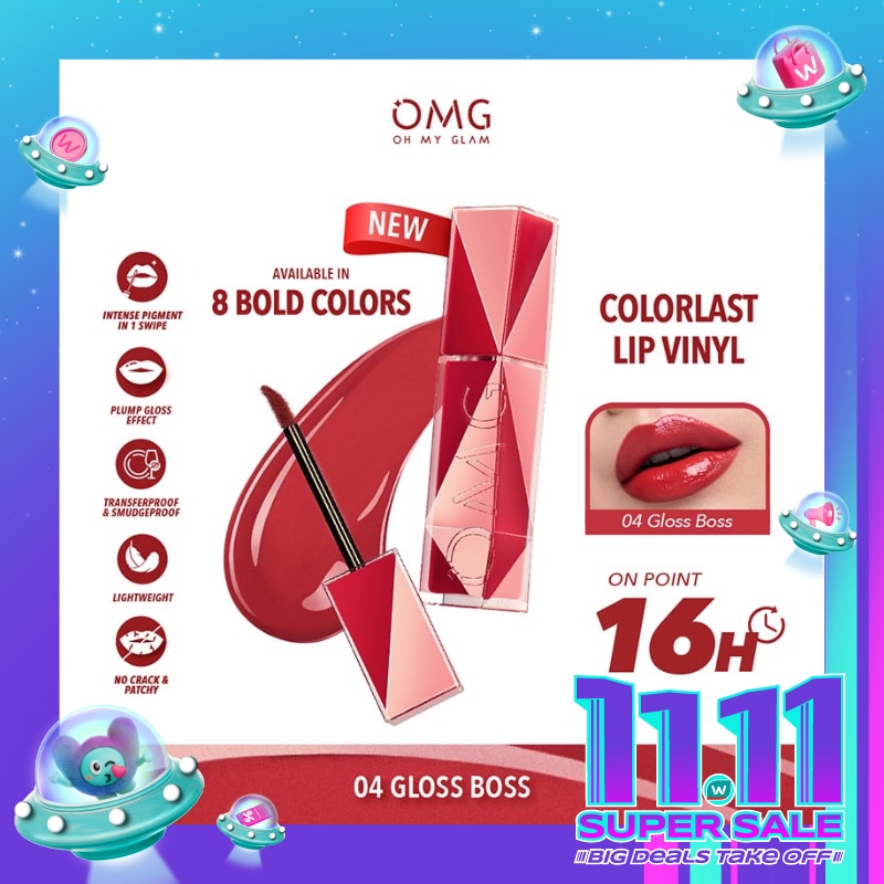 OMG Oh My Glam Colorlast Lip Vinyl 04 Gloss Boss