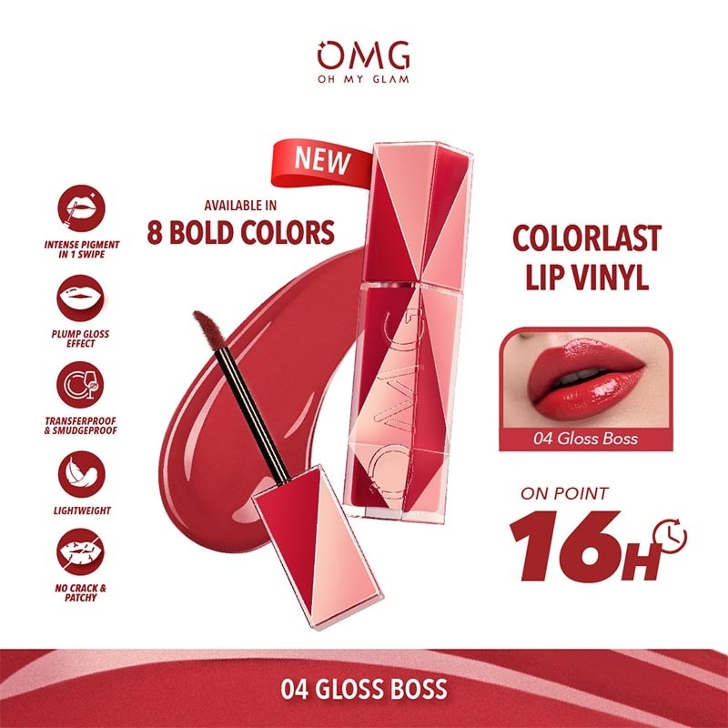 OMG Oh My Glam Colorlast Lip Vinyl 04 Gloss Boss