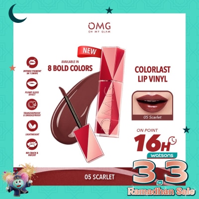 OMG OMG Oh My Glam Colorlast Lip Vinyl 05 Scarlet