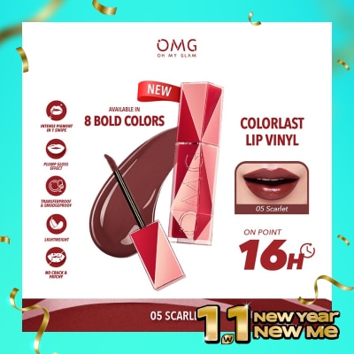 OMG OMG Oh My Glam Colorlast Lip Vinyl 05 Scarlet