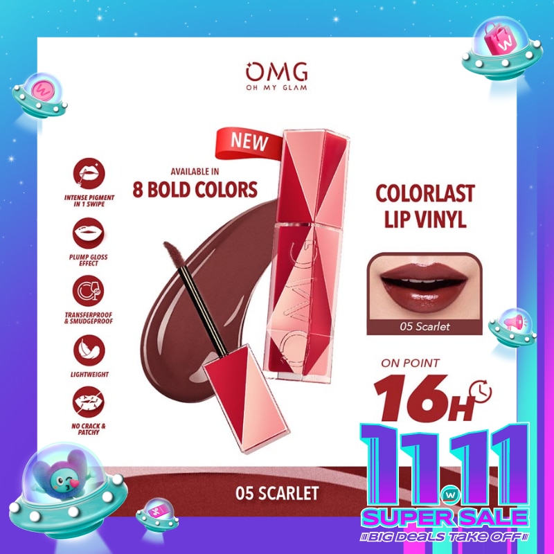 OMG Oh My Glam Colorlast Lip Vinyl 05 Scarlet