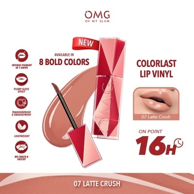 OMG OMG Oh My Glam Colorlast Lip Vinyl 07 Latte Crush