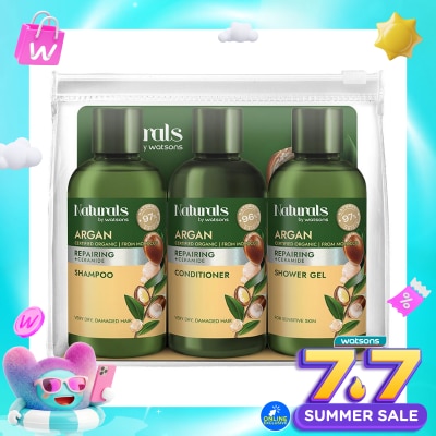 NATURALS BY WATSONS - Argan Repairing Travel Set 3 X 100ml