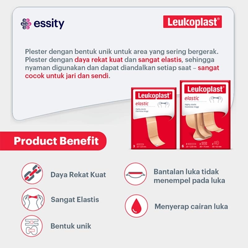 Leukoplast Elastic Assorted Mix 6'S