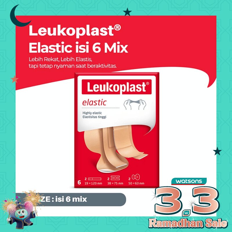 Leukoplast Elastic Assorted Mix 6'S