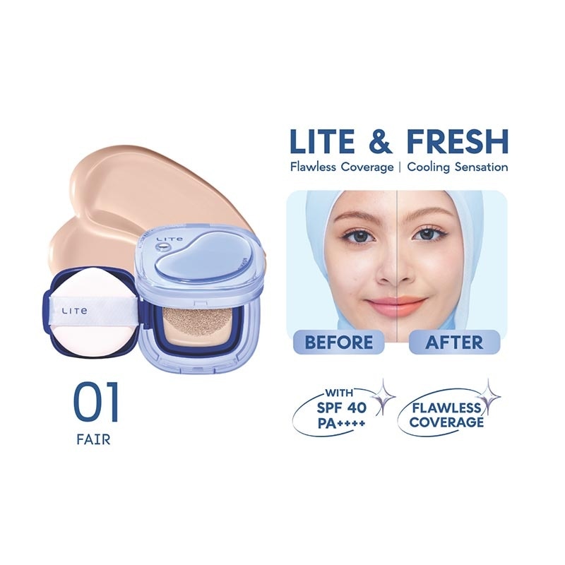 Wardah Lite Skin Filter Cushion 01 Fair 11g