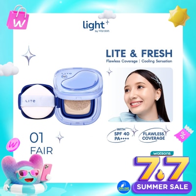LIGHT+ - Lite Skin Filter Cushion 01 Fair 11g - MakeUp Ringan - Tahan 8 Jam - Flawless Coverage - Glad-Setting - BB Cream - Soft Satin and Glow - Lightening - LightPlus