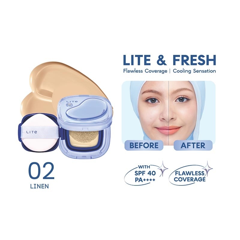 Wardah Lite Skin Filter Cushion 02 Linen 11g