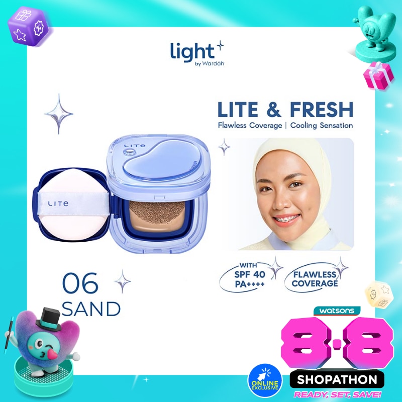Lite Skin Filter Cushion 06 Sand 11g - MakeUp Ringan - Tahan 8 Jam - Flawless Coverage - Glad-Setting - BB Cream - Soft Satin and Glow - Lightening - LightPlus image