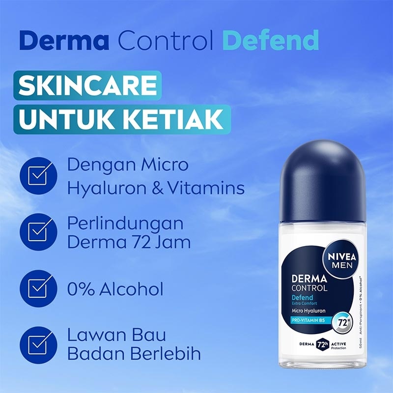 Nivea Men Deodorant Roll On Derma Control Defend 50ml