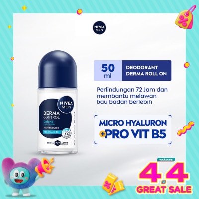 NIVEA - Nivea Men Deodorant Roll On Derma Control Defend 50ml