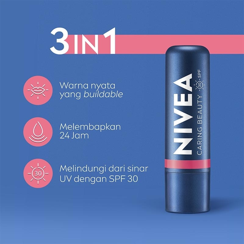 Lip Balm Caring Color Rose 3 in 1 SPF 30 4.8g