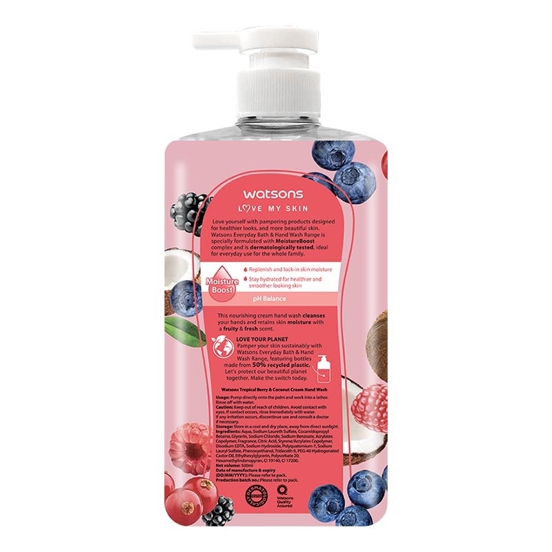 Tropical Berry & Coconut Scented Cream Hand Wash 500ml