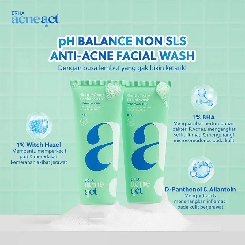 AcneAct Witch Hazel & BHA Gentle Acne Facial Wash 100g