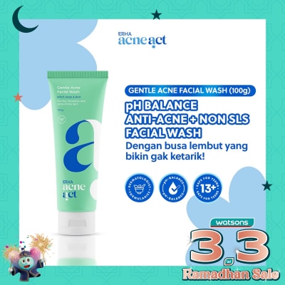 ERHA AcneAct Witch Hazel & BHA Gentle Acne Facial Wash 100g