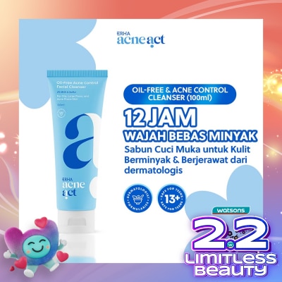 ERHA Acneact Oil-Free & Acne Control Cleanser 100ml