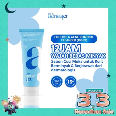 ERHA Acneact Oil-Free & Acne Control Cleanser 100ml
