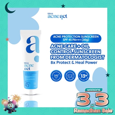 ERHA AcneAct Acne Protection Sunscreen SPF 45 PA+++ 30g
