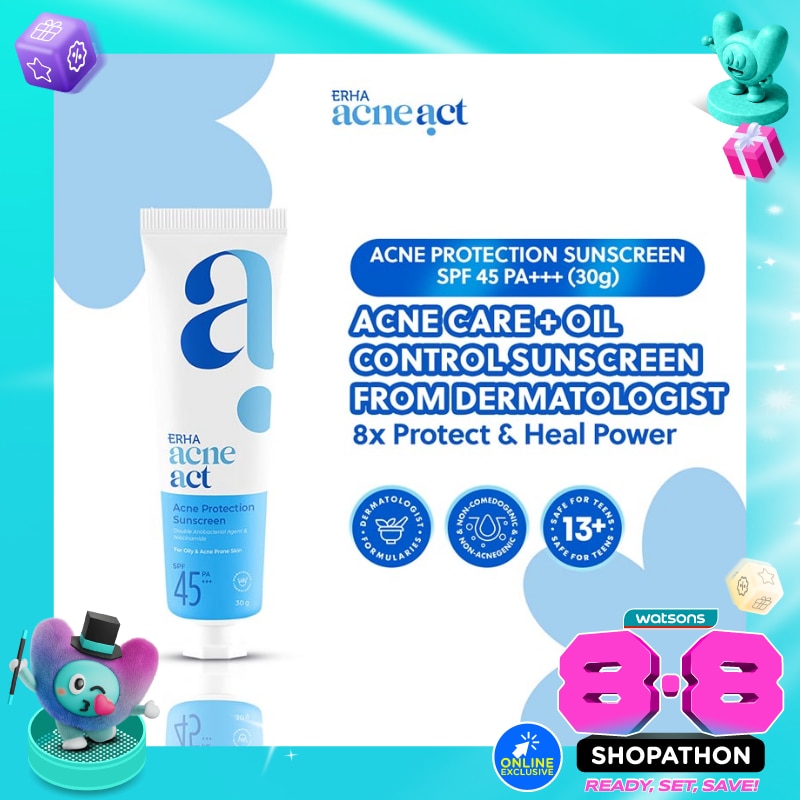 AcneAct Acne Protection Sunscreen SPF 45 PA+++ 30g image