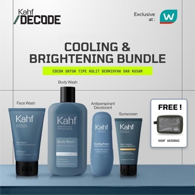 KAHF Decode Bundling Cooling And Brightening Bundle - Untuk Kulit Berminyak Dan Kusam - Paket Skincare Dan Personal Care Pria