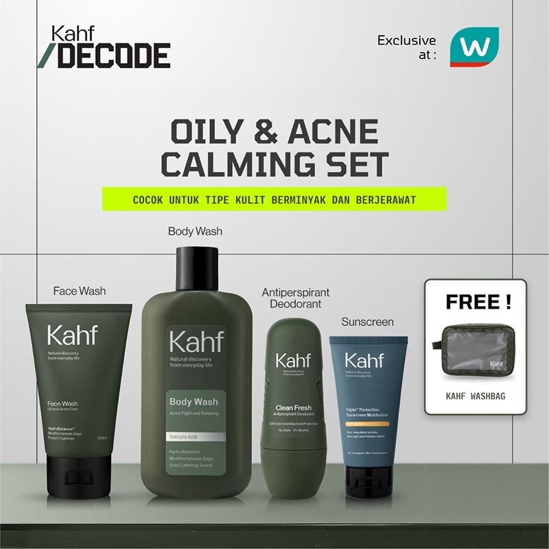 Decode Bundling Oily And Acne Calming Set - Untuk Kulit Berminyak Dan Berjerawat - Paket Skincare Dan Personal Care Pria