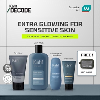 KAHF Decode Bundling Extra Glowing For Sensitive Skin - Untuk Kulit Sensitif Dan Kusam - Paket Skincare Dan Personal Care Pria