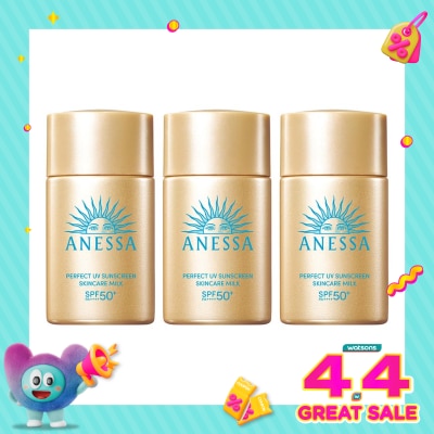 ANESSA - Triple Pack Perfect UV Sunscreen Skincare Milk 20ml - Bundle