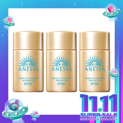 ANESSA Triple Pack Perfect UV Sunscreen Skincare Milk 20ml - Bundle