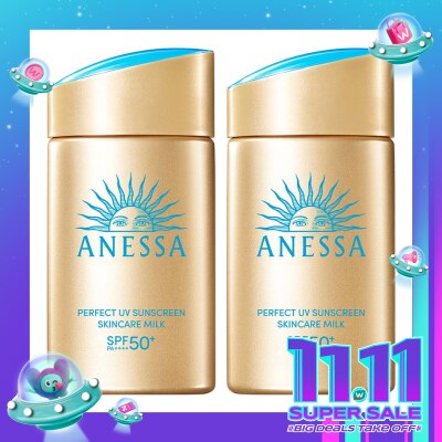 ANESSA Twin Pack Perfect UV Sunscreen Skincare Milk 60ml - Bundle