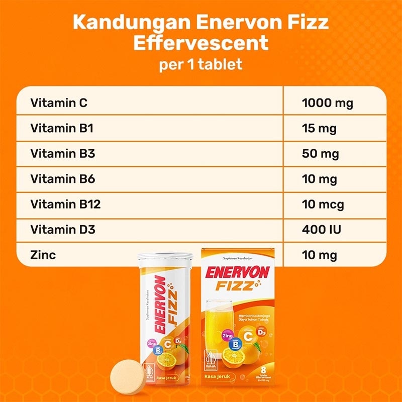 Fizz Effervescent Rasa Jeruk Tablet 8'S