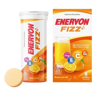 ENERVON Fizz Effervescent Rasa Jeruk Tablet 8'S