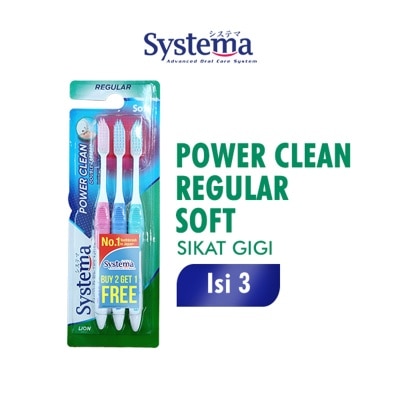 SYSTEMA - Sikat Gigi Power Clean Reguler Head 3'S