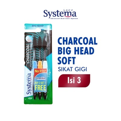 SYSTEMA - Sikat Gigi Charcoal Big Head 3'S