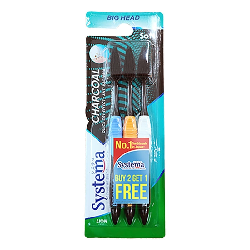 Sikat Gigi Charcoal Big Head 3'S