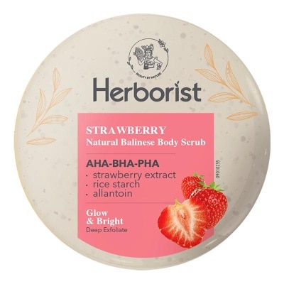 HERBORIST Natural Balinese Body Scrub AHA-BHA-PHA Strawberry 200g