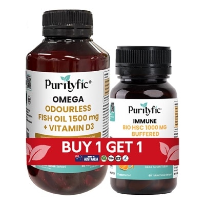 PURITYFIC Omega Fish Oil + Vitamin D3 Immune Bio Bundle
