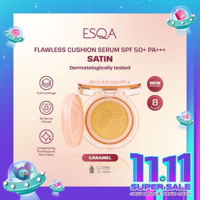 ESQA Flawless Cushion Serum SPF 50+ PA+++ Satin Caramel 15g